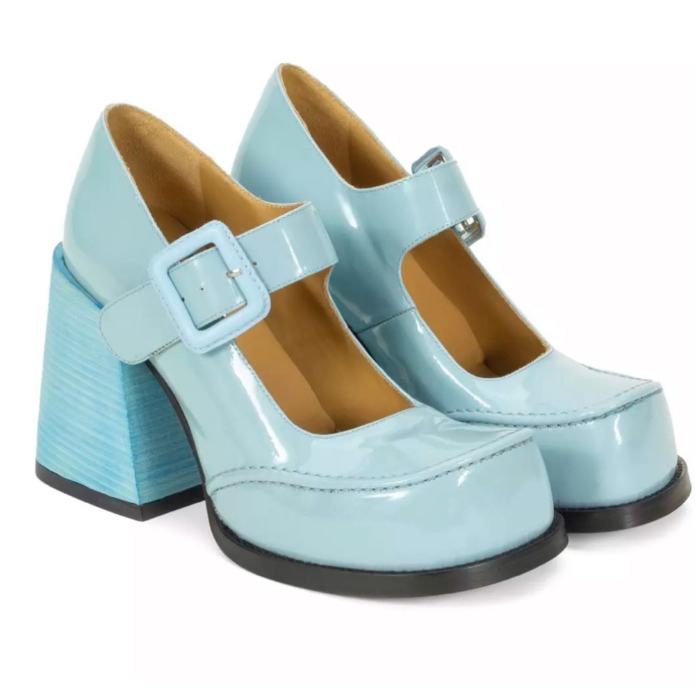 John Fluevog Laurie Platform Marie Jane in Blue